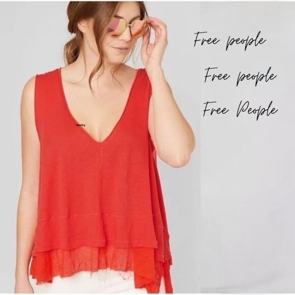 Free People Tops - Free People Orange Sleeveless Top Size Medium